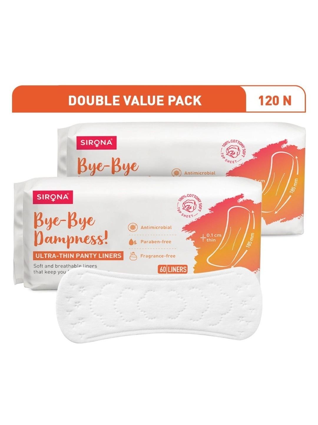 Sirona Women Pack of 2 Ultra-Thin Premium Large Panty Liners