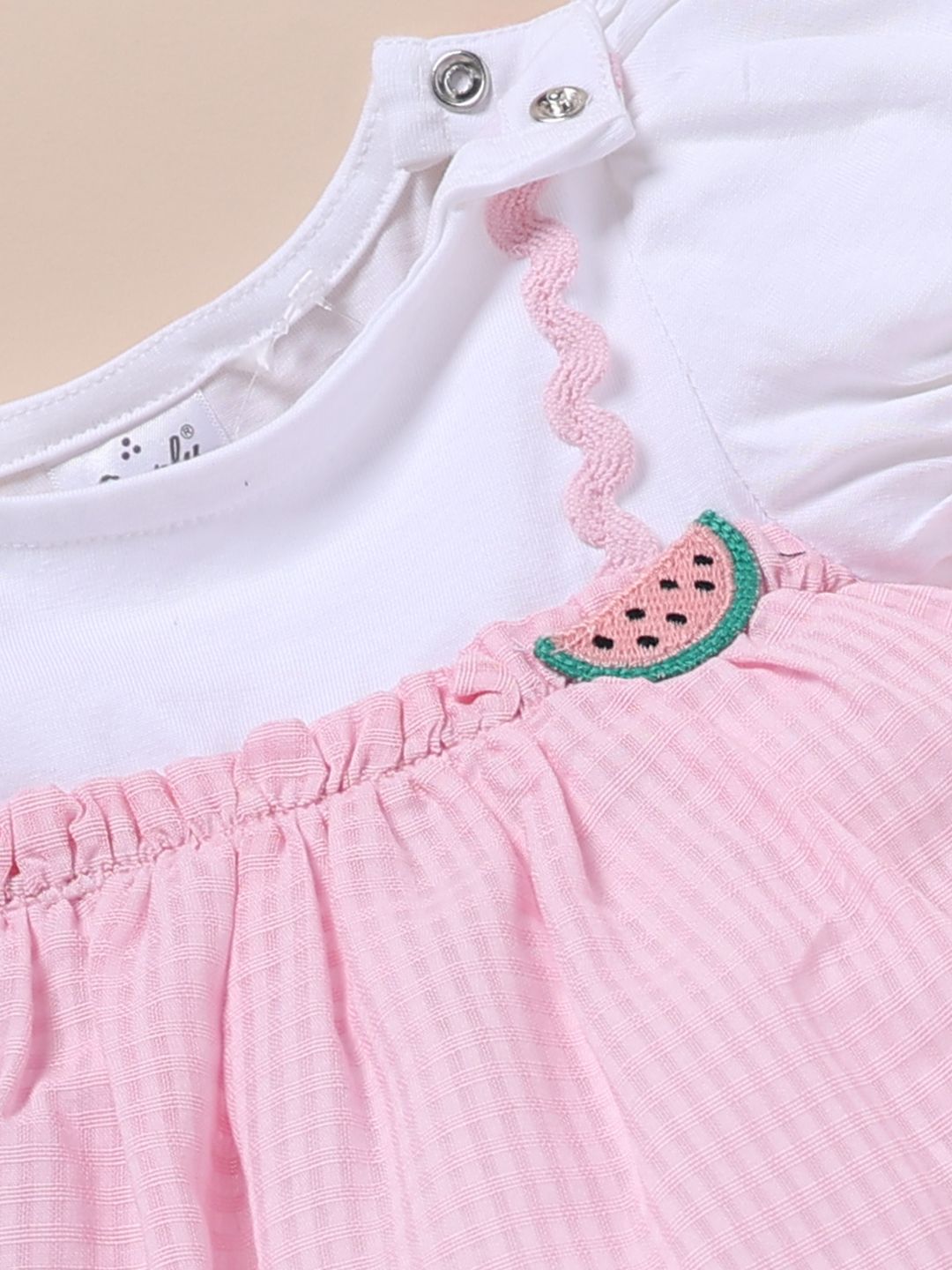 Girls Checked Puff Sleeve A-Line Dress 9