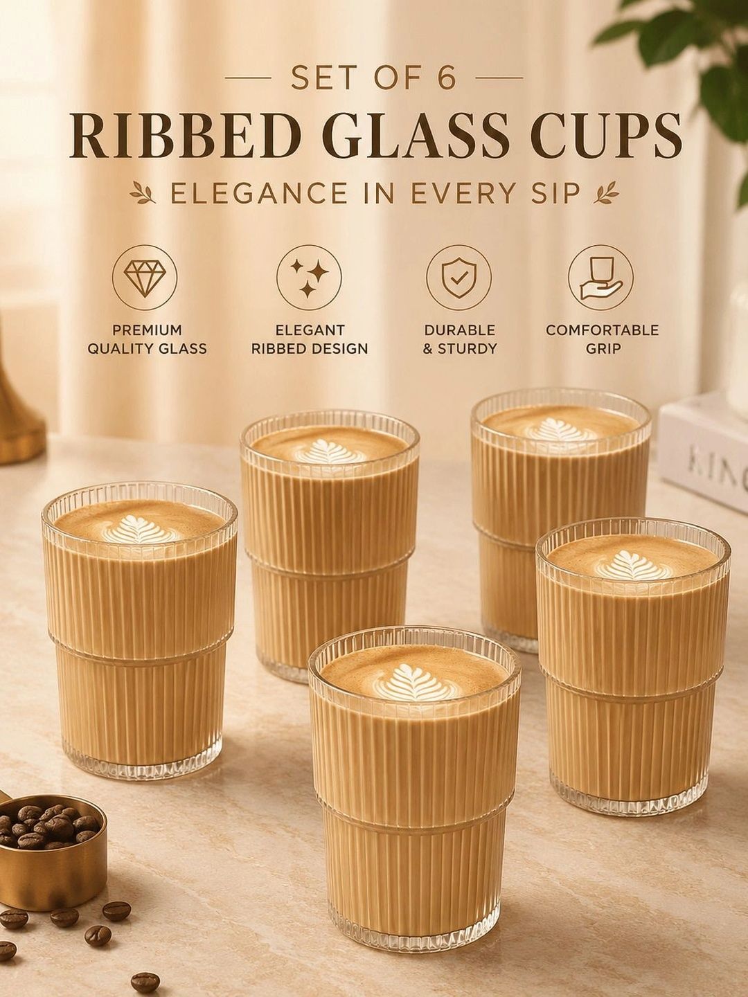 Bellemax Transparent 6 Glass Water Glass