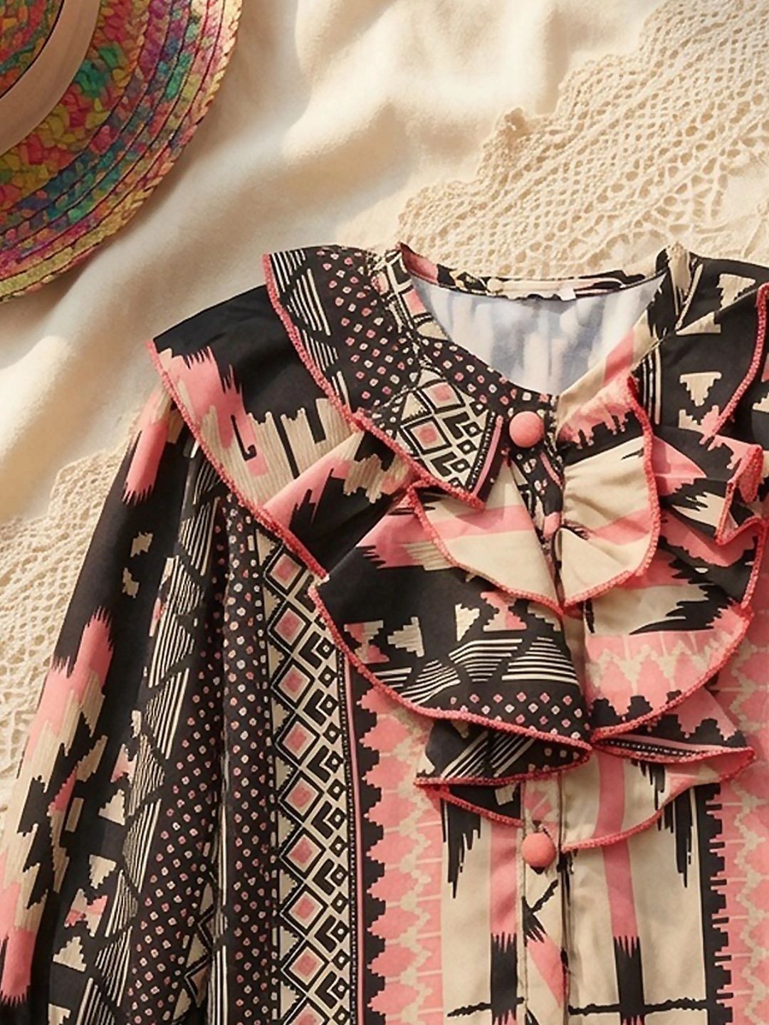 Print Ruffles Ethnic Top 4