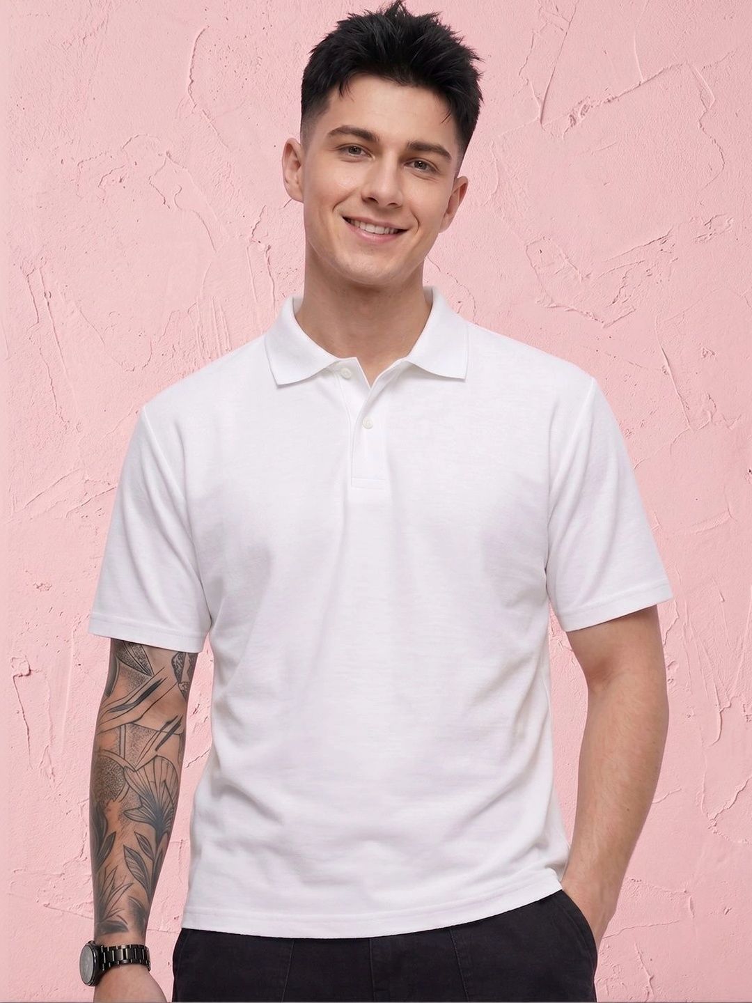 AIN6 Men Polo Collar T-shirt