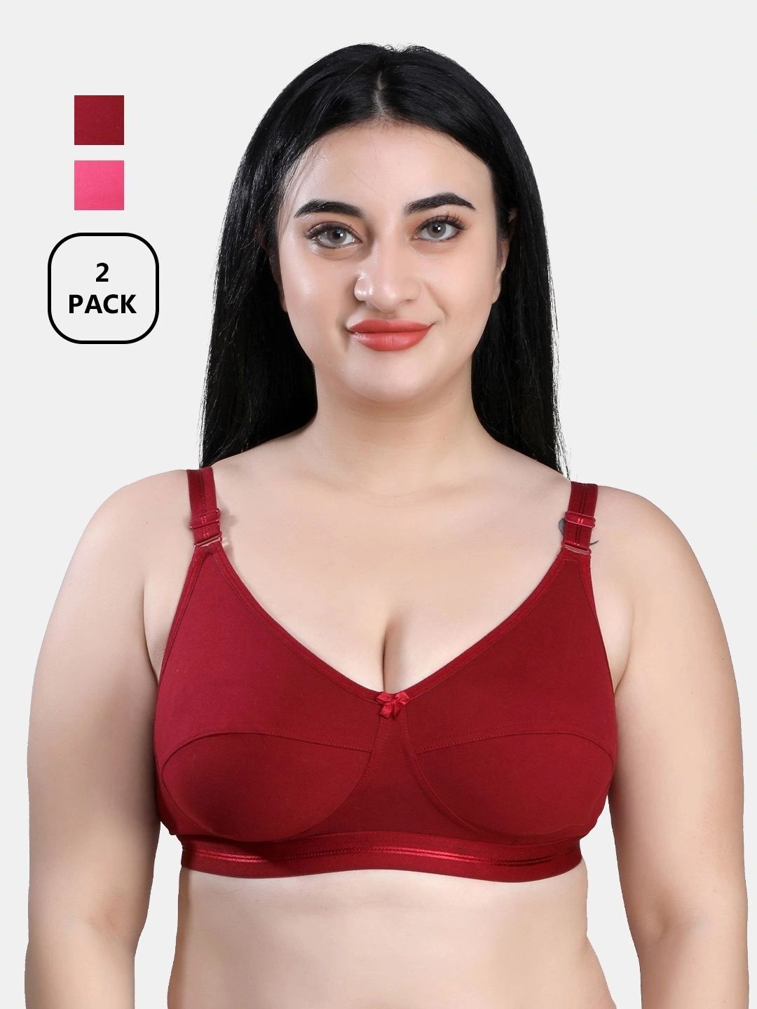 SKDREAMS Lycra Blend Non Padded Women's Pack of 2 Full Coverage Everyday Bra Combo