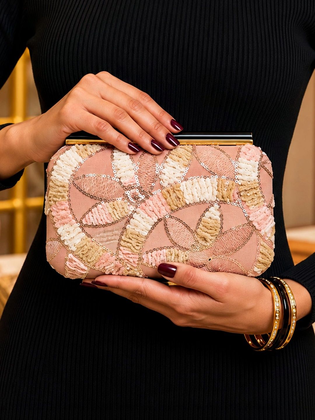 ARTKLIM Embellished Box Clutch