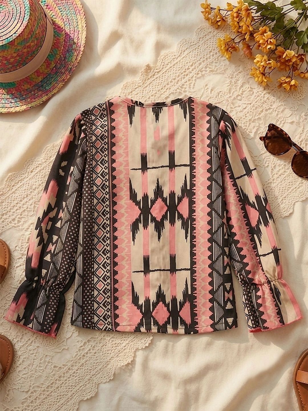 Print Ruffles Ethnic Top 3