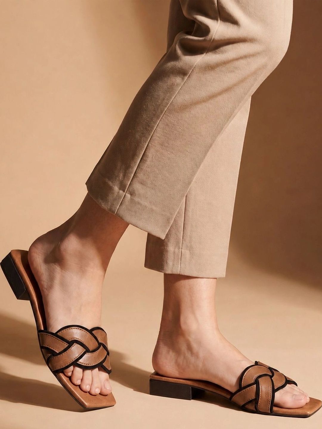 CORSICA Women Open Toe Flats with Laser Cuts