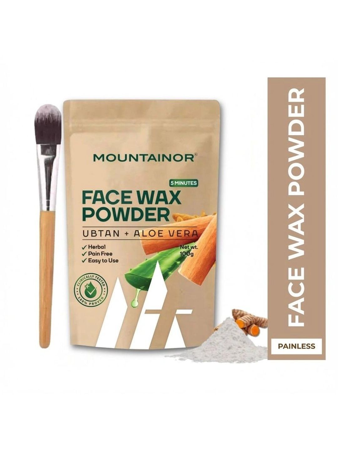 MOUNTAINOR Clinically Tested Face Wax Powder For Herbal Facial Hair Removal
