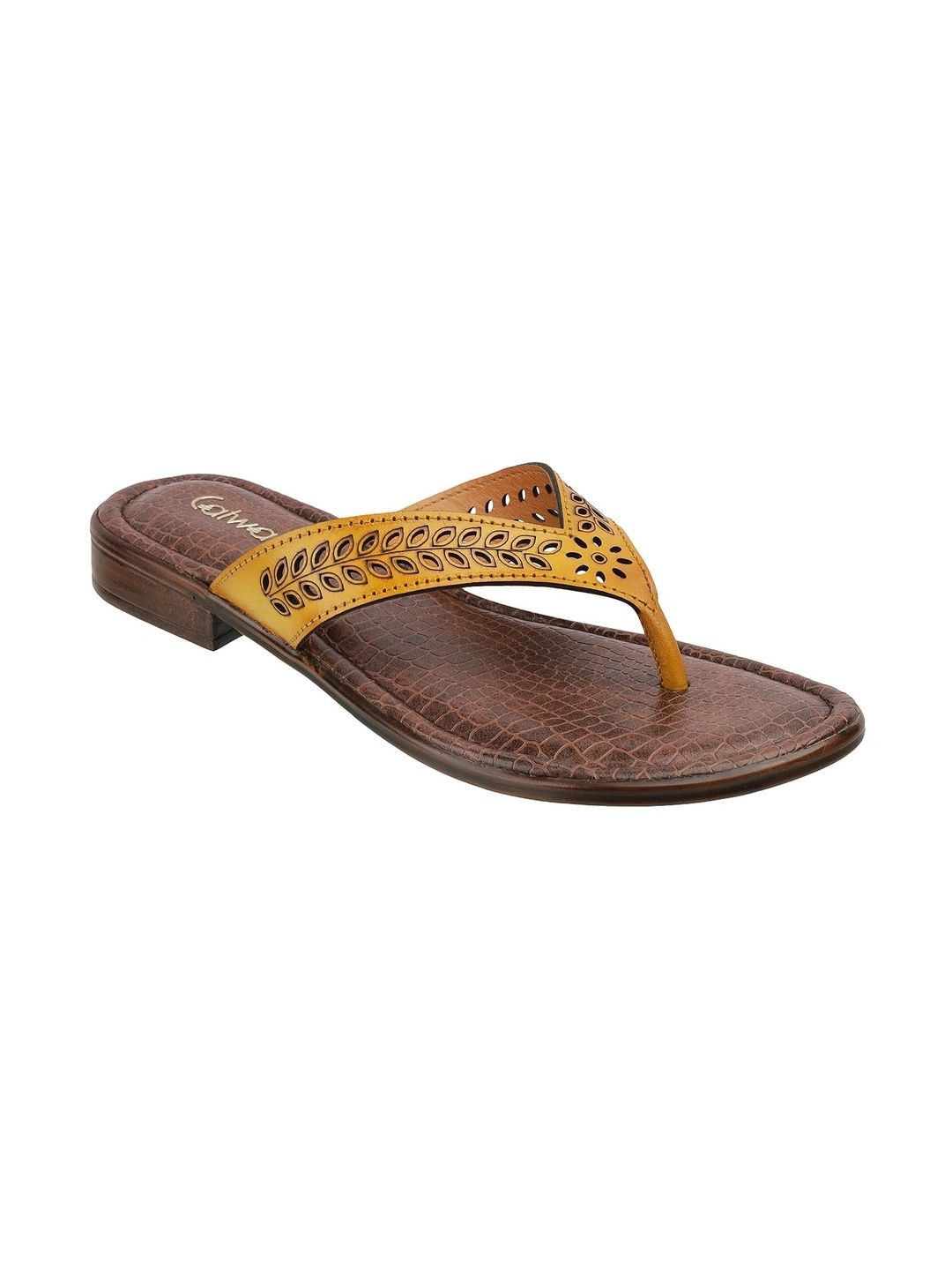 Catwalk Women Textured Open Toe Flats with Laser Cuts