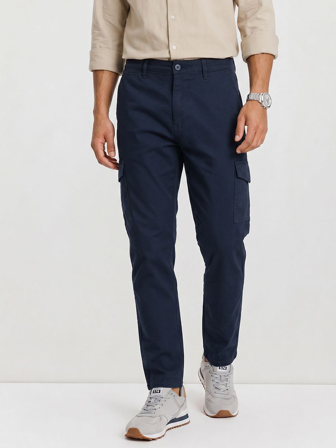 The Roadster Life Co. Men Pure Cotton Cargos Trousers