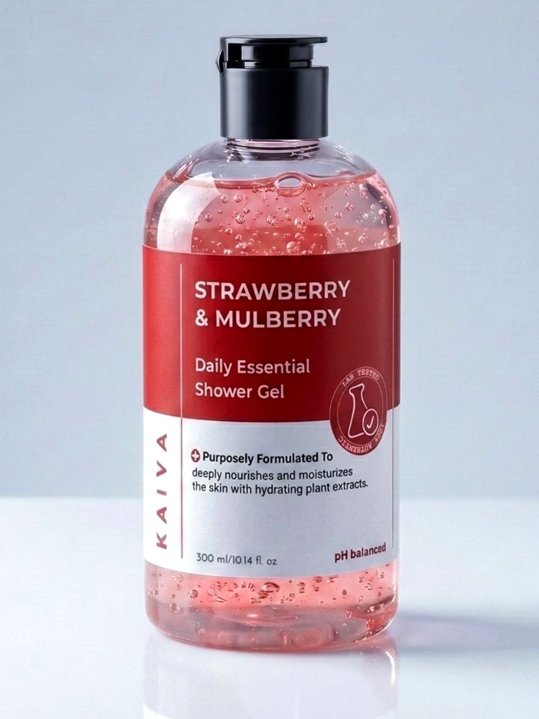 KAIVA Strawberry Shower Gel with Glycolic Acid For Exfoliating & Nourishment - 300 ml