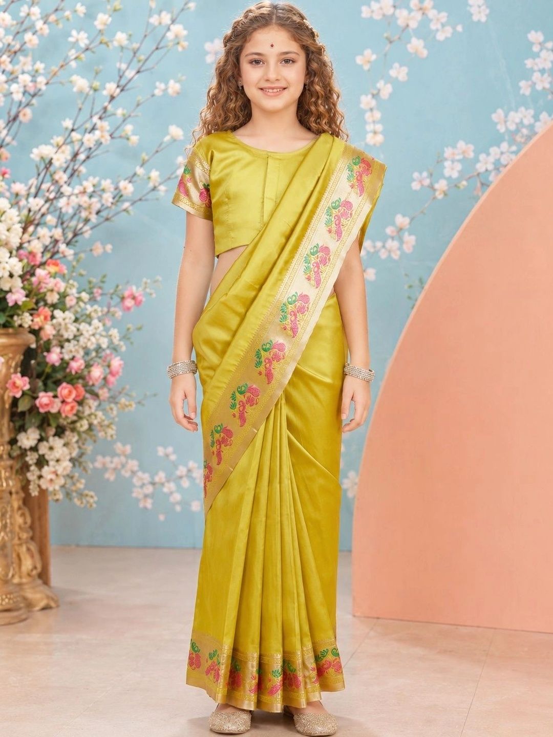 KALINI Woven Design Zari Art Silk Saree