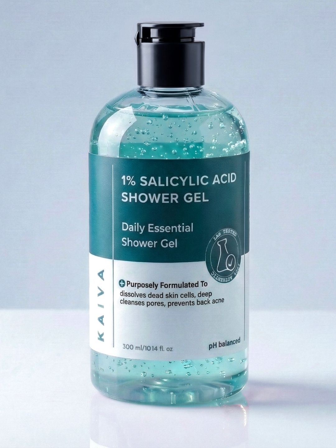 KAIVA 1% Salicylic Acid Shower Gel With Glycolic Acid For Deep Cleansing & Acne - 300 ml