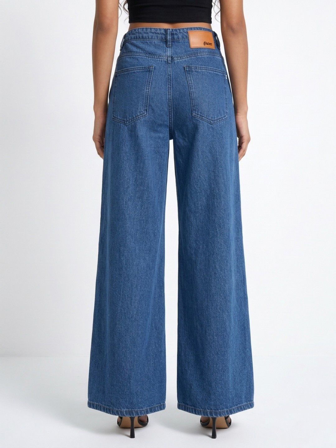 Women Wide Leg Mid-Rise Jeans 2