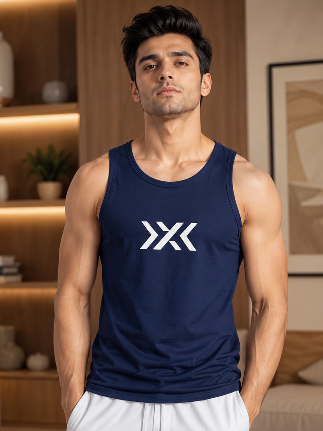 Dollar Printed Cotton Gym Vest