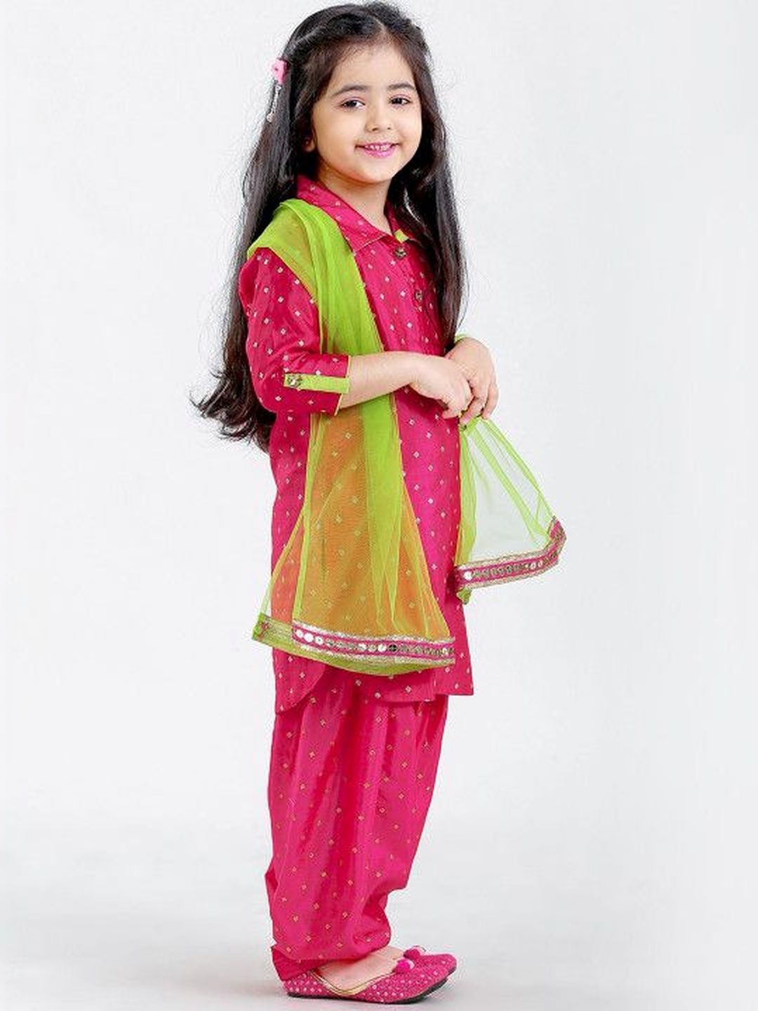 Girls Ethnic Motifs Printed Regular Kurta with Patiala & With Dupatta 2