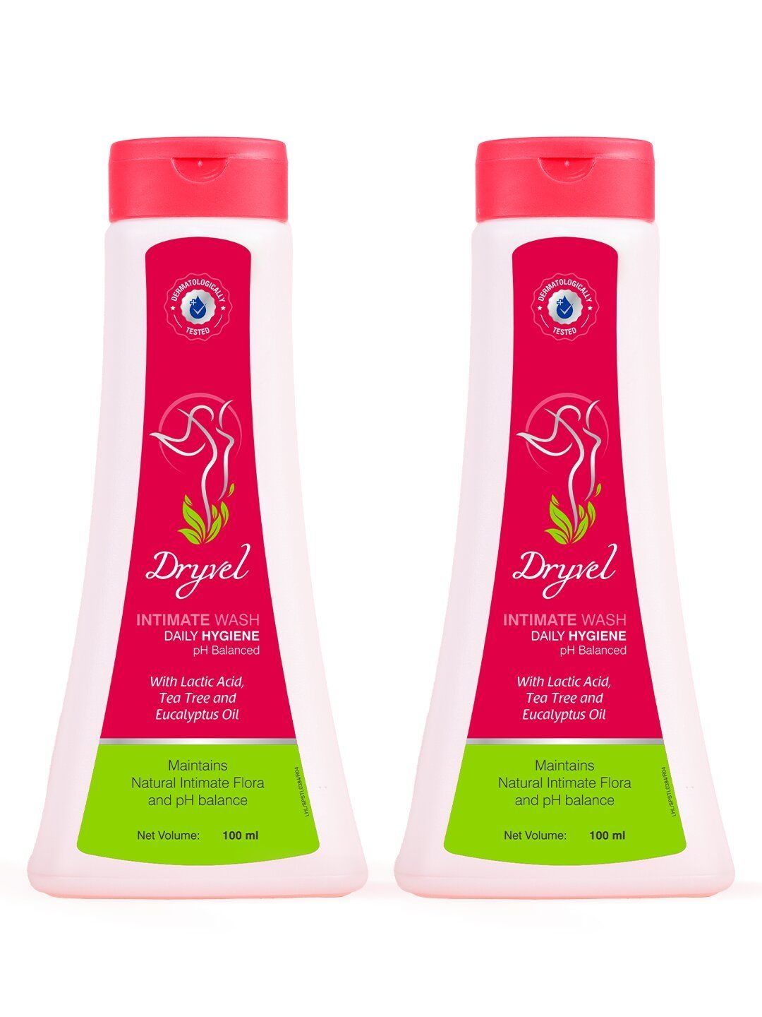 Dryvel Set of 2 Daily Hygiene Intimate Wash for Feminine Hygiene - 100 ml Each
