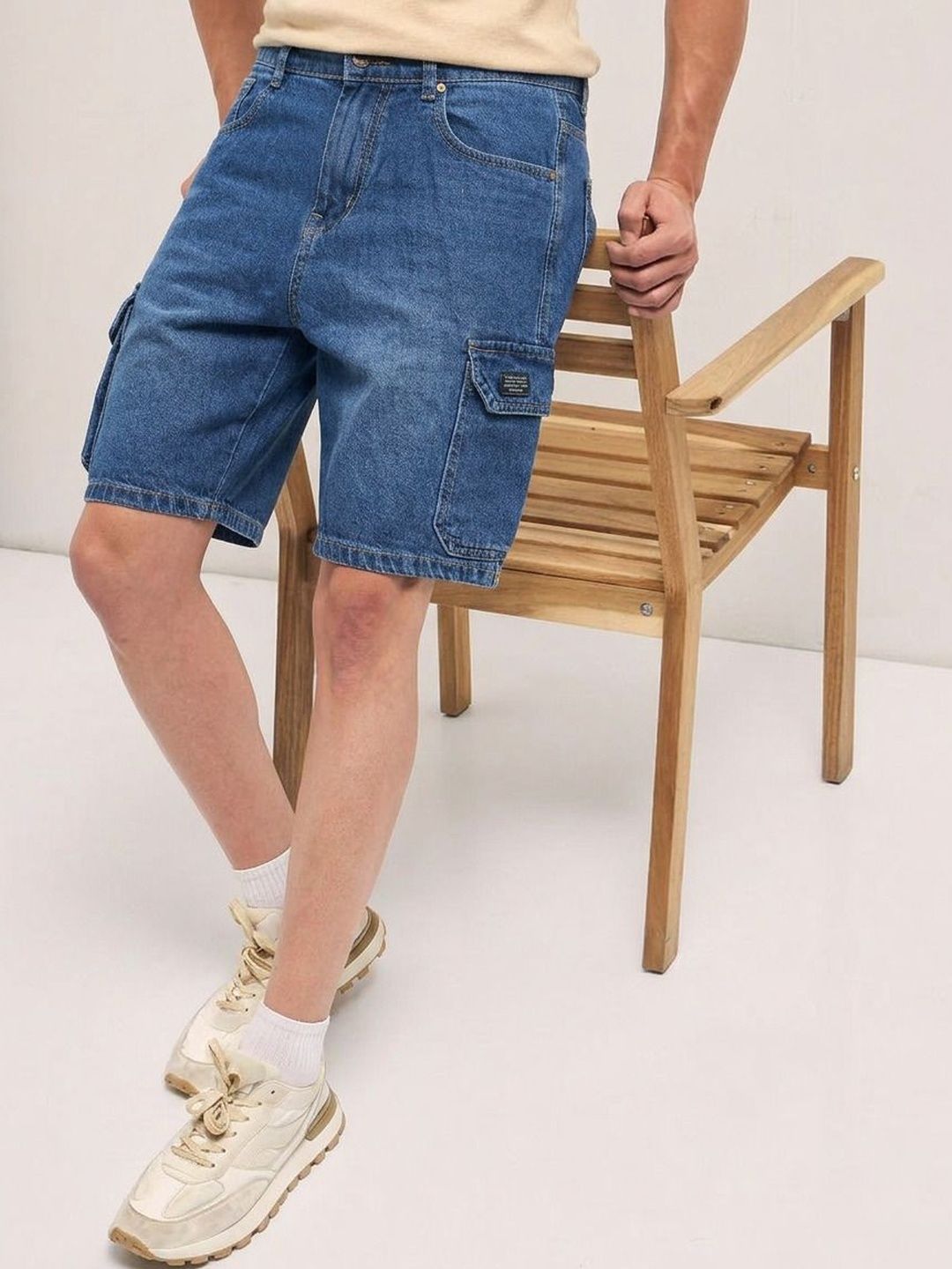 dolsia Men Denim Cargo Shorts