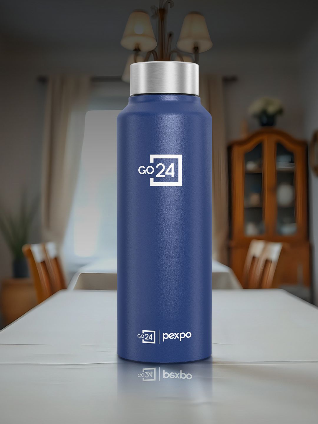 Buy Go24 Chromo Xtreme Navy Blue Stainless Steel Single Wall Vacuum Water Bottle   750ml -  - Home for Unisex