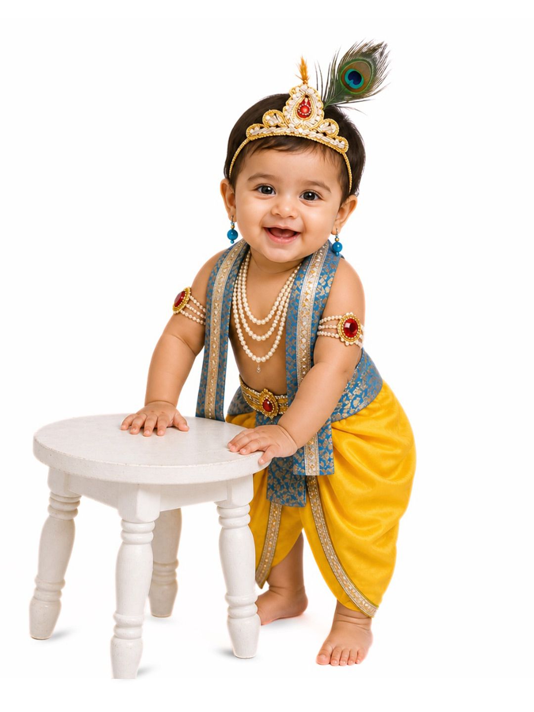 Kids Krishna Costume Dress With Accessories