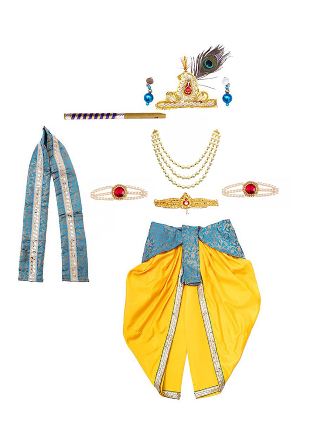 Kids Krishna Costume Dress With Accessories 2