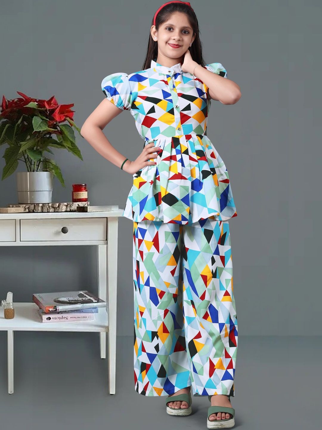 Buy Kachhot Girls Printed Tunic With Trousers -  - Apparel for Girls