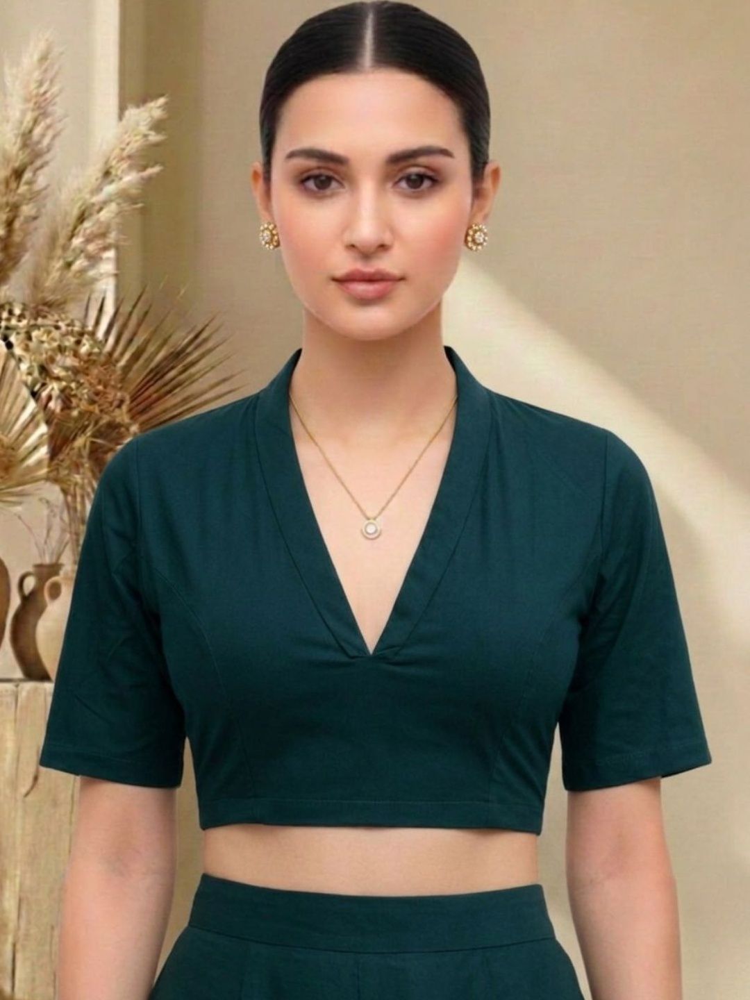 Thevasa Solid Saree Blouse