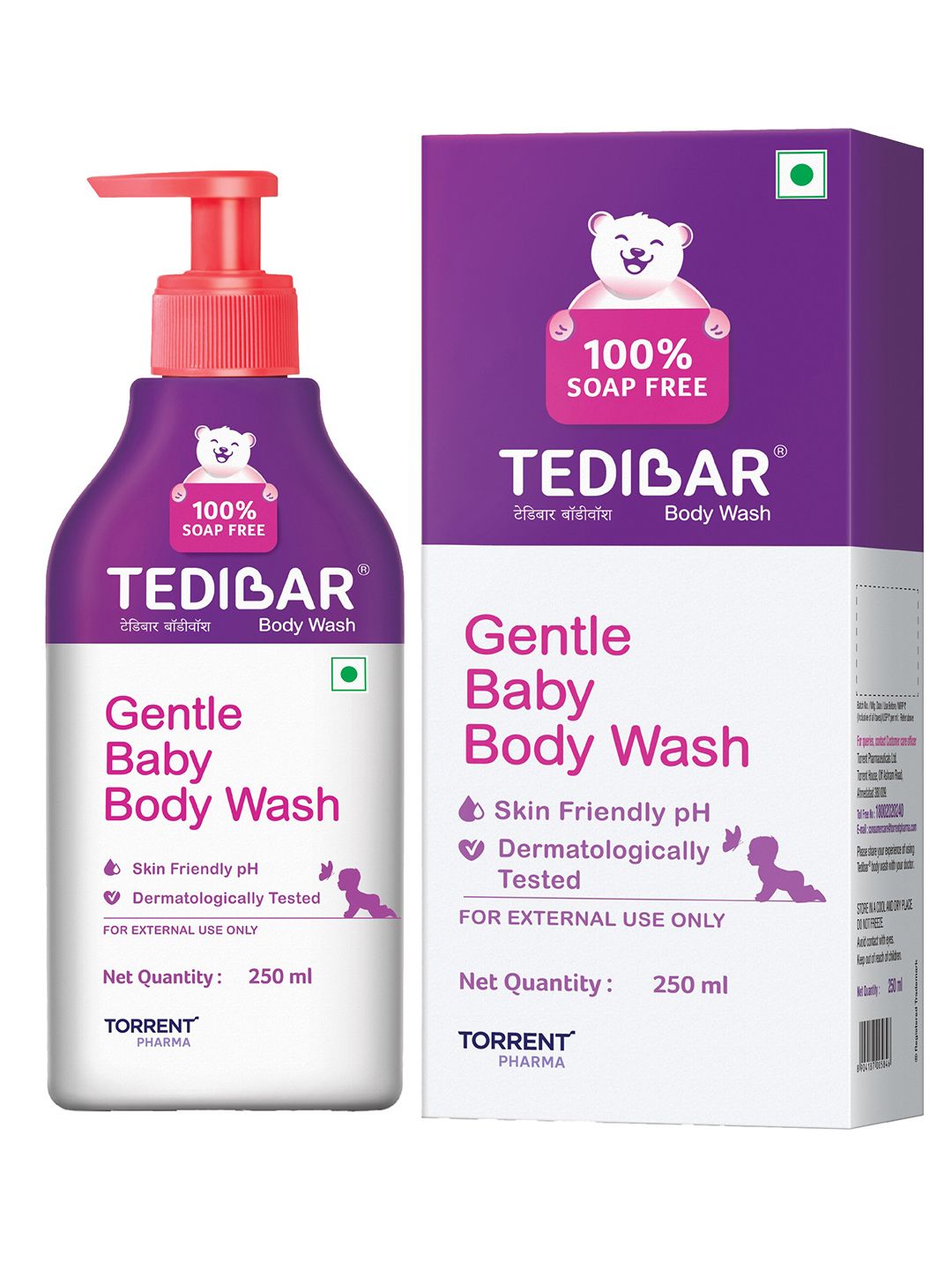 Tedibar Gentle Baby Body Wash With Skin Friendly Ph 5.5 - 250 ml