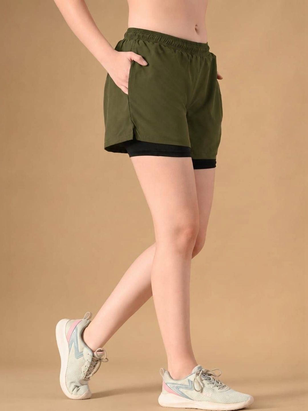 Women High-Rise Training or Gym Sports Shorts 3