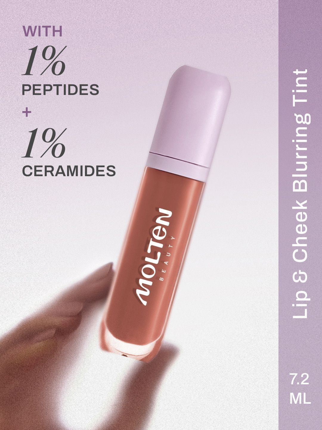 Molten Beauty Velvet Blur Lip & Cheek Tint With 1% Peptides - 7.2 ml - Rose Melt 02