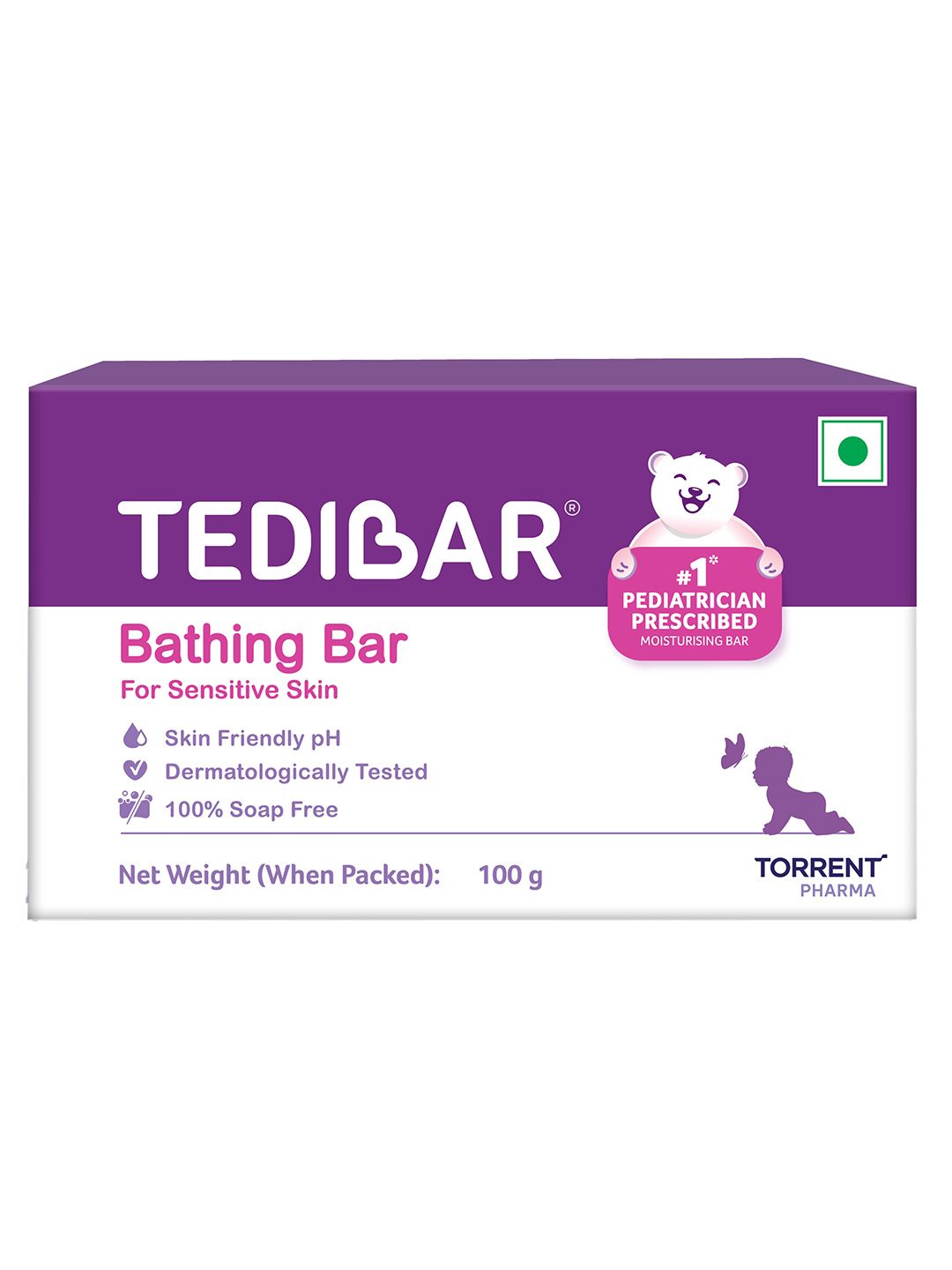 Tedibar Baby Bathing Bar For Sensitive Skin With Ph 5.5 - 100 g