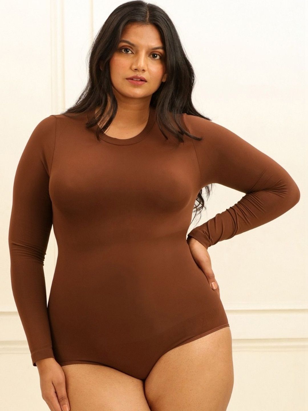 Underneat Women Long Sleeve Light Control All-Day Comfort Seamless Bodysuit Shapewear