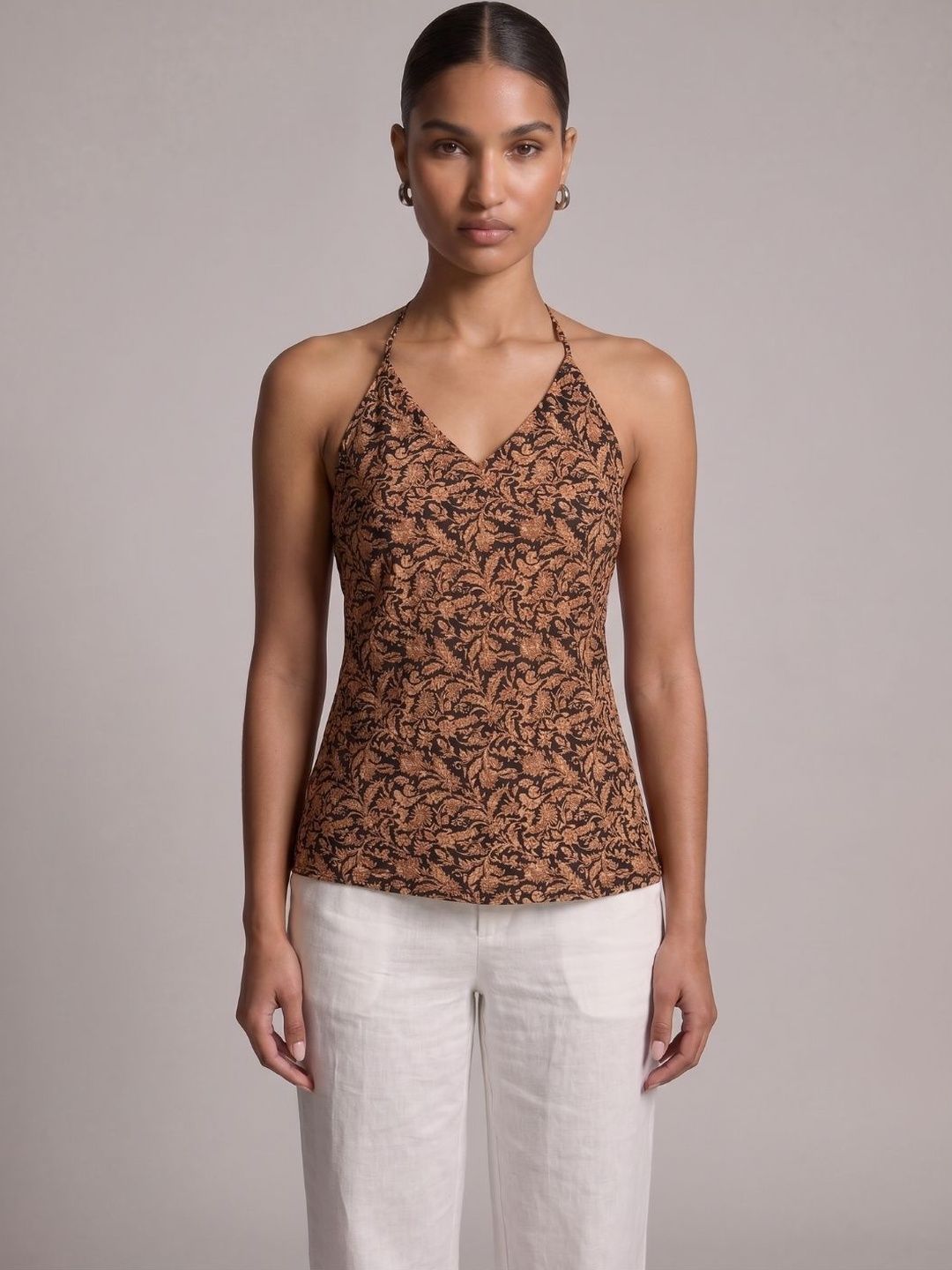 NISHORAMA Nazm Halterneck Printed Top
