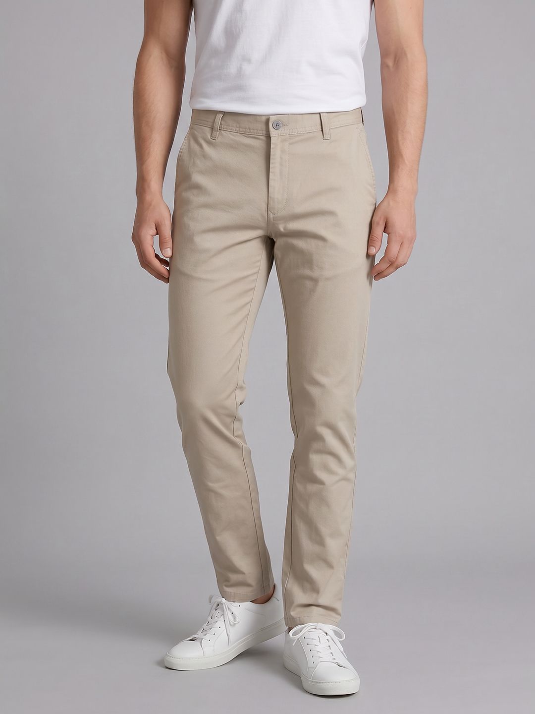 Blackberrys Men Textured Slim Fit Pleated Chinos Trousers