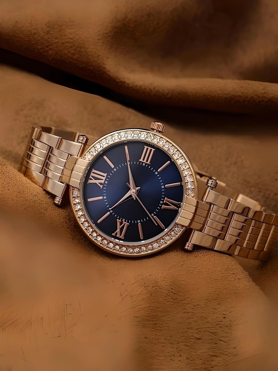 Moda Rapido Women Brass Embellished Dial & Bracelet Style Straps Analogue Multi Function Watch M R DB08