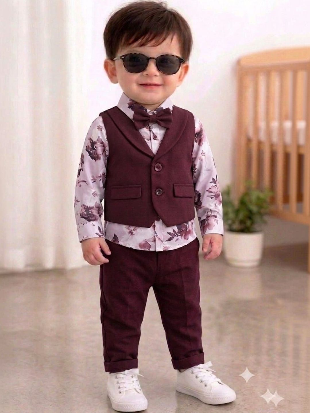 NEMI CREATION Boys Printed Shirt with Trousers