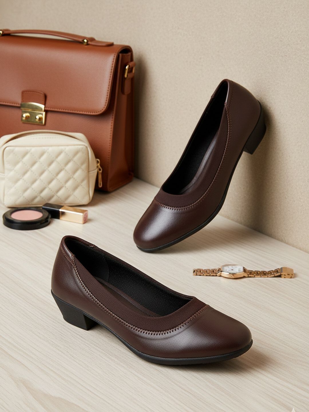 Buy Khadims Women Brown Slip On Ballerinas Flats -  - Footwear for Women