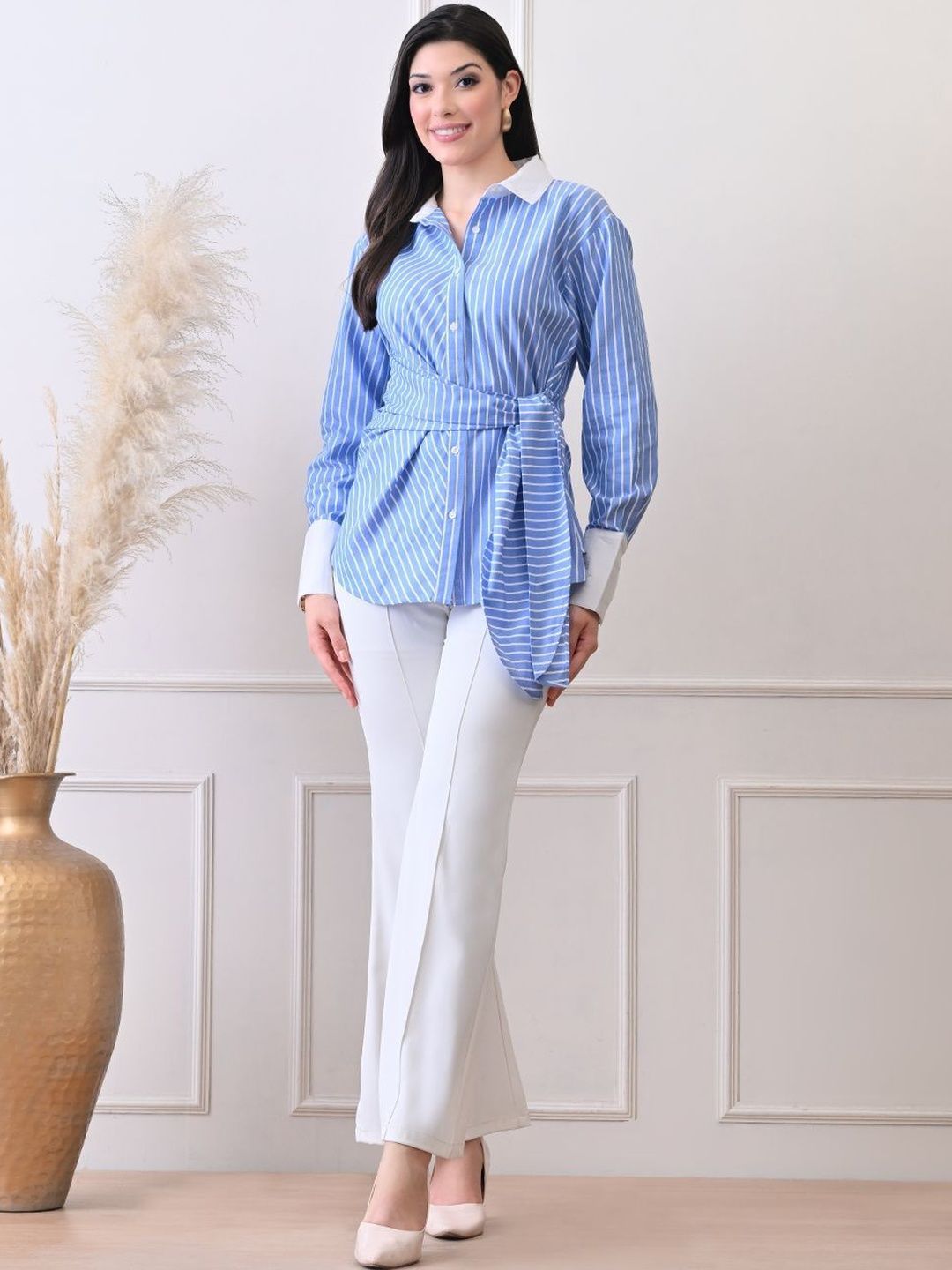 Ikonic klaer Women Comfort Striped Casual Shirt