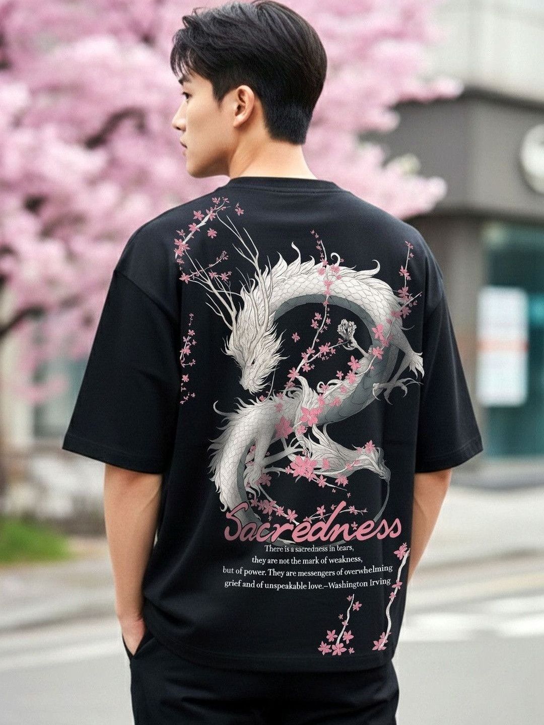 JUMPCUTS Men Printed Drop-Shoulder Sleeves T-shirt