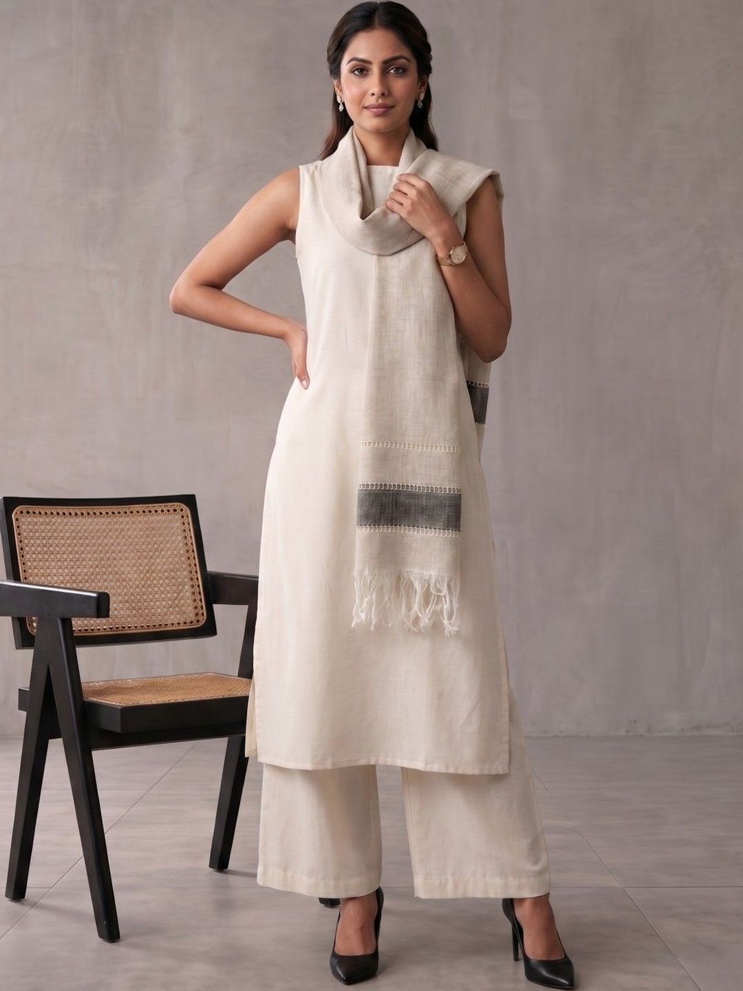 Navibhu Women Woven Design Stole