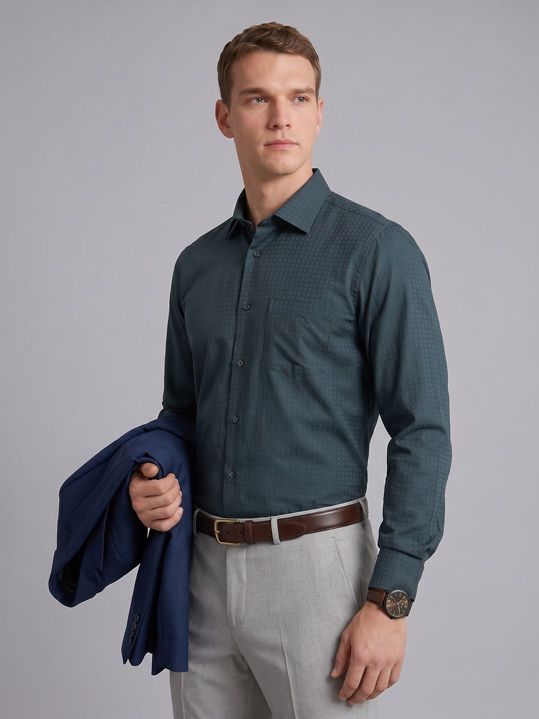 Blackberrys Micro Checked Pure Cotton Formal Shirt