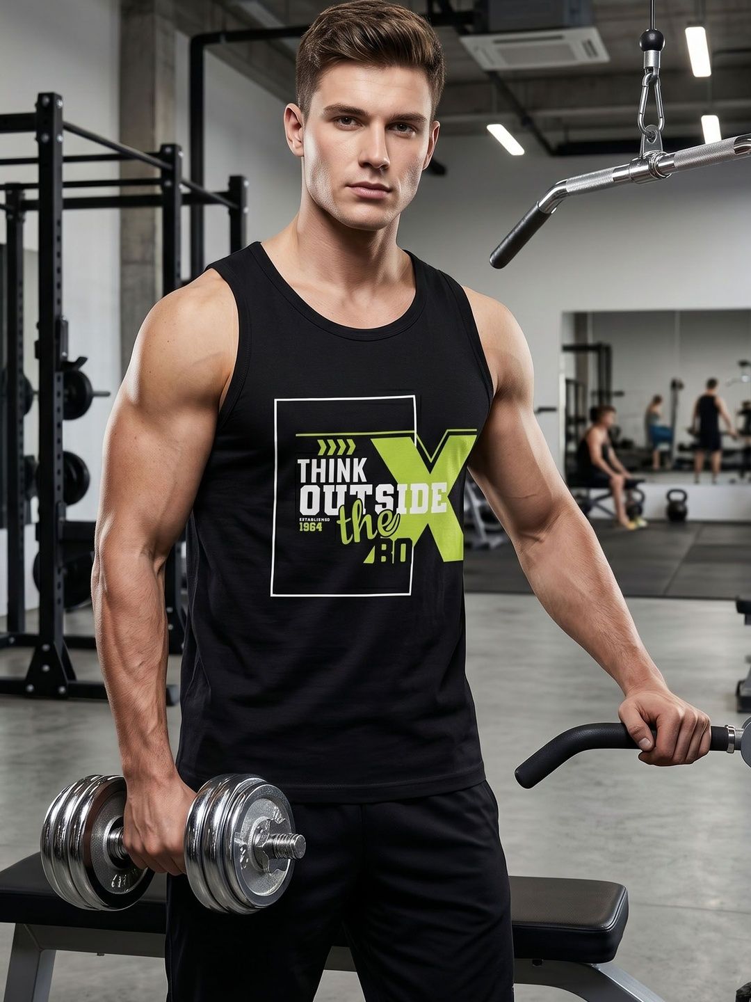 T.T. Printed Cotton Gym Vest