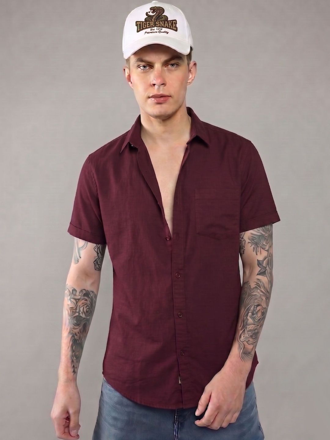 TIGER SNAKE Men Casual Shirt