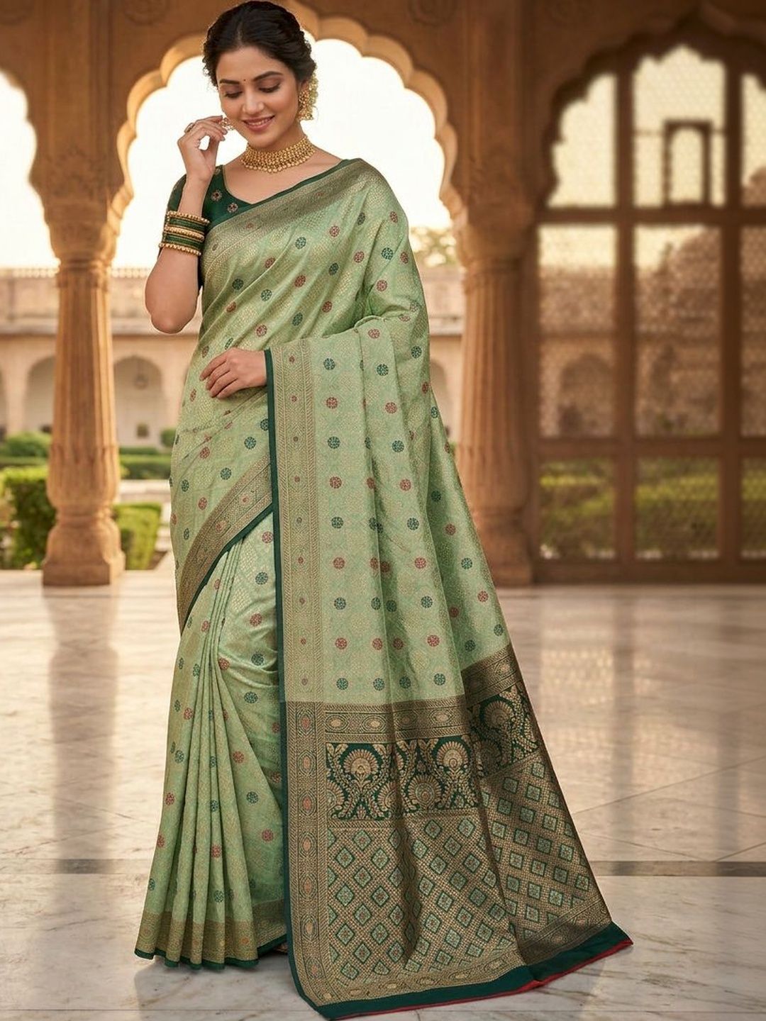 KALINI Woven Design Zari Art Silk Banarasi Saree