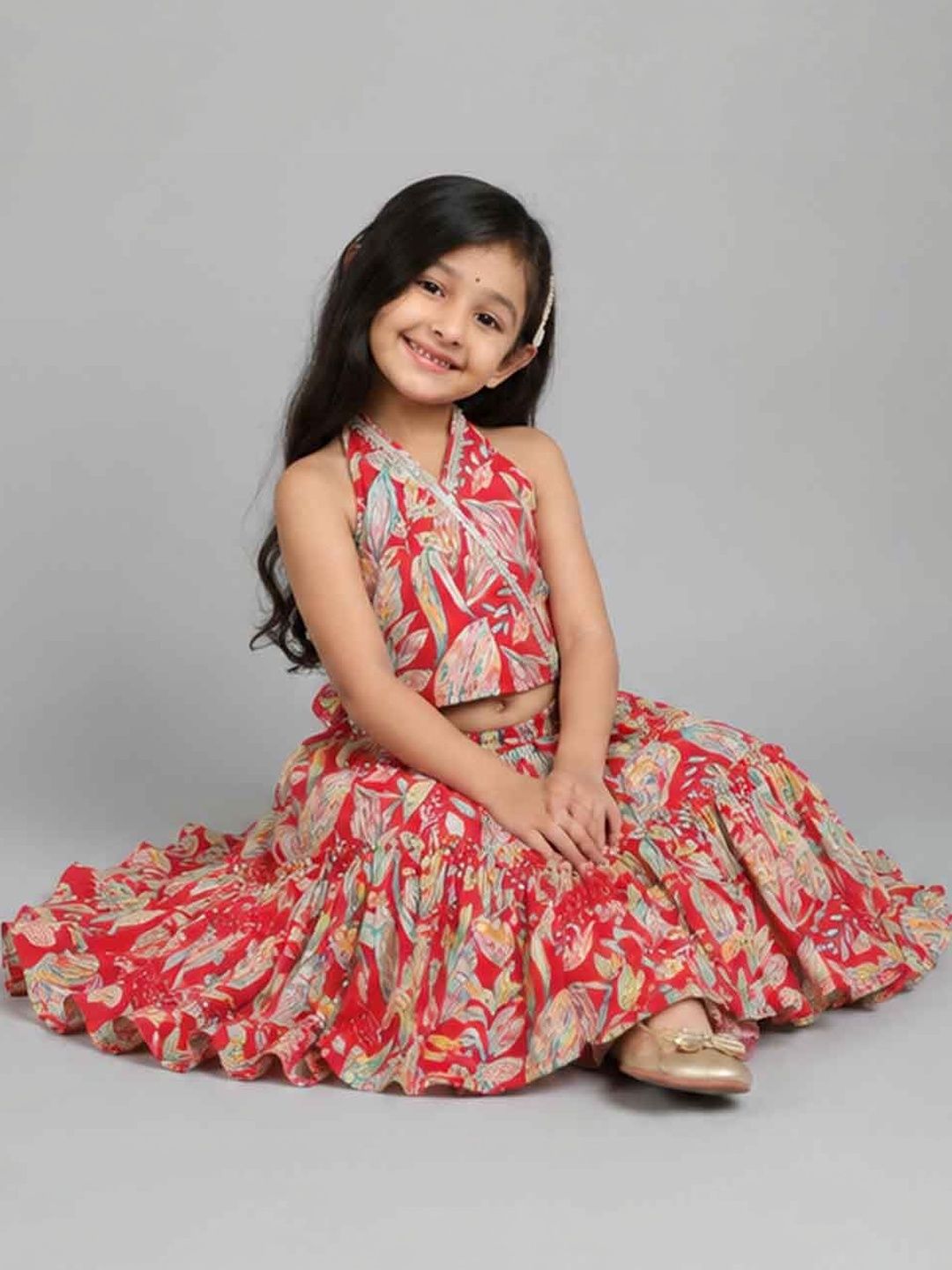 Girls Printed Ready to Wear Lehenga &