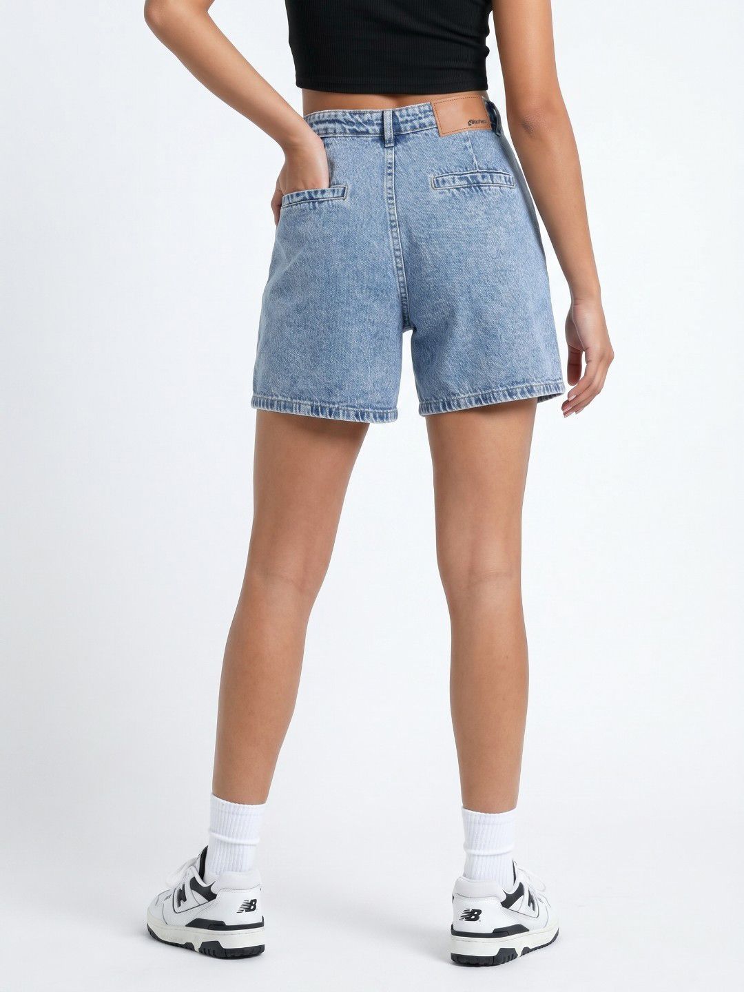 Women Relaxed Fit Pure Cotton Denim Shorts 2