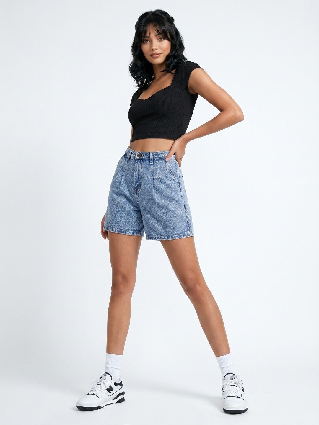 Women Relaxed Fit Pure Cotton Denim Shorts 3