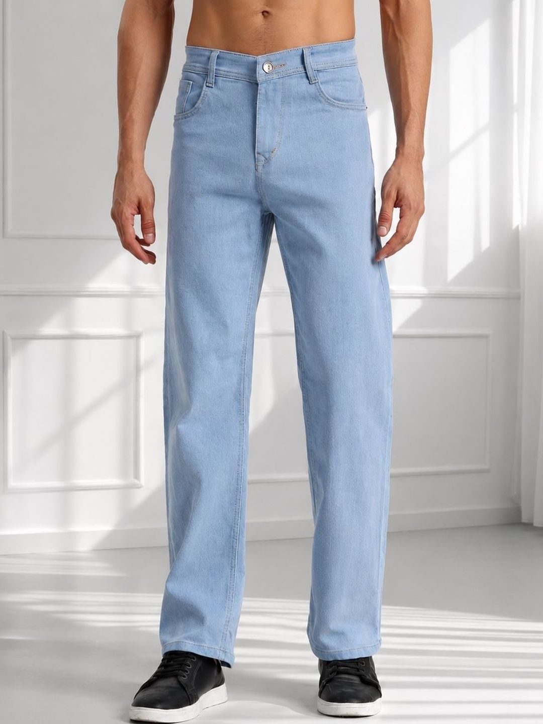 SYNZO Men Comfort Relaxed Fit Mid-Rise Jeans