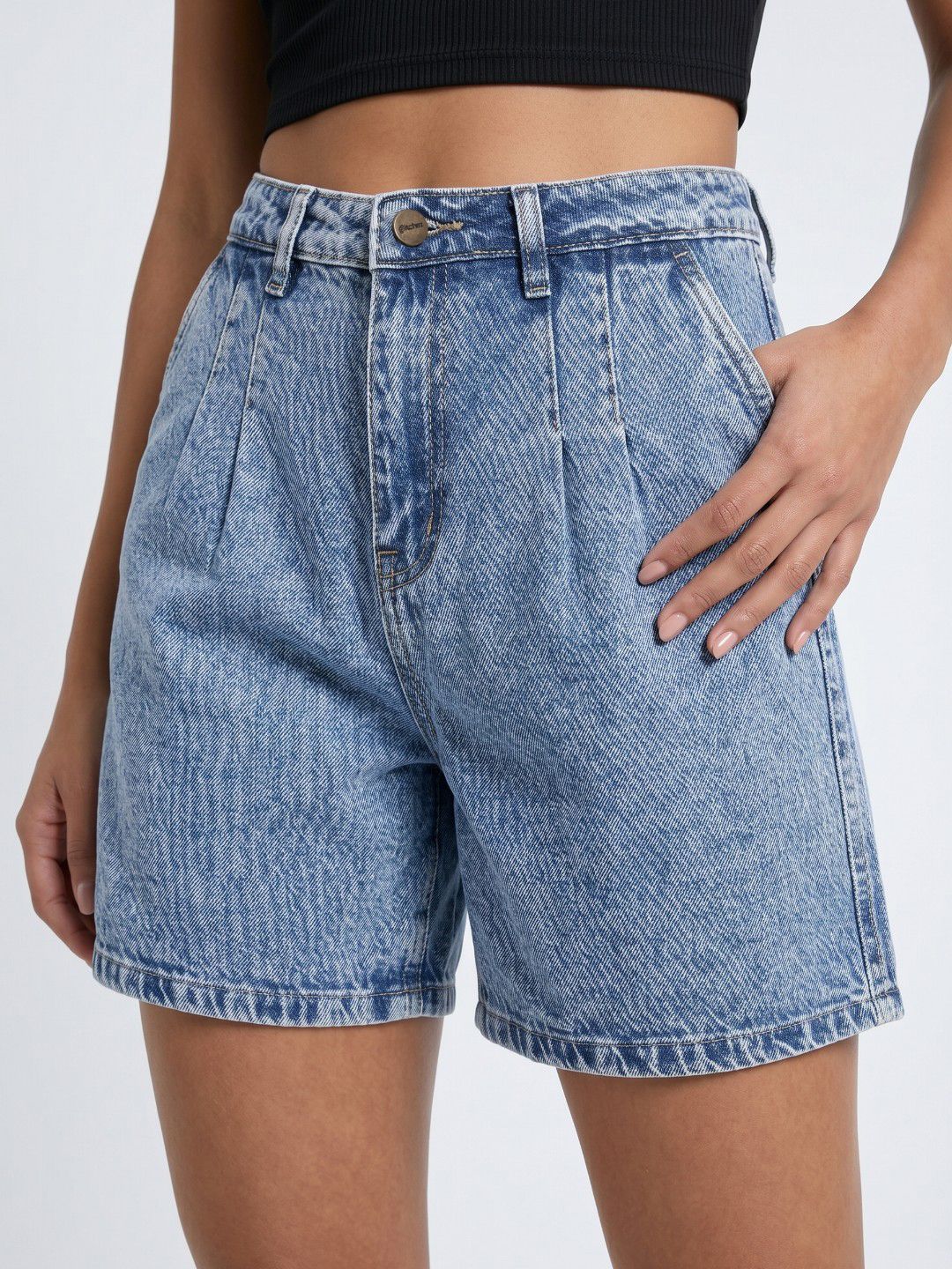 Women Relaxed Fit Pure Cotton Denim Shorts 4