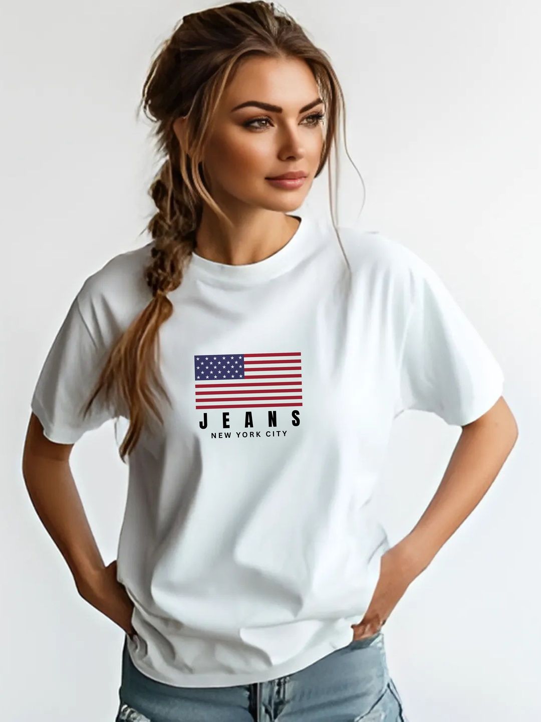VescoAura Women Brand Logo Printed T-shirt