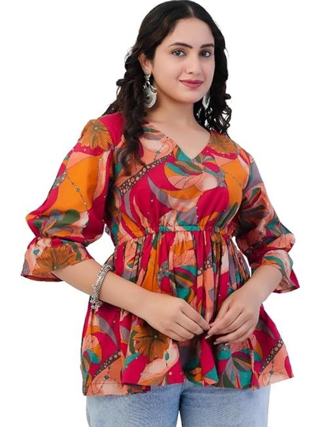 Threadflix Floral Print Cotton Top