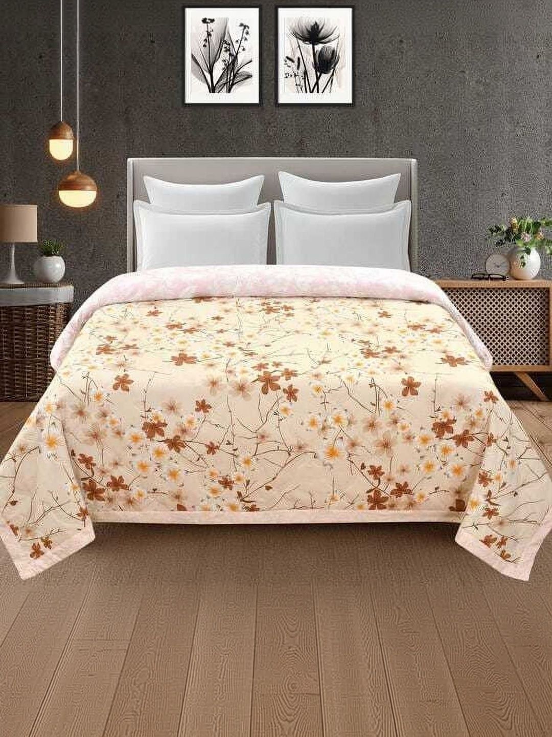 RF RELAXFEEL Beige Floral AC Room 210 GSM Dohar